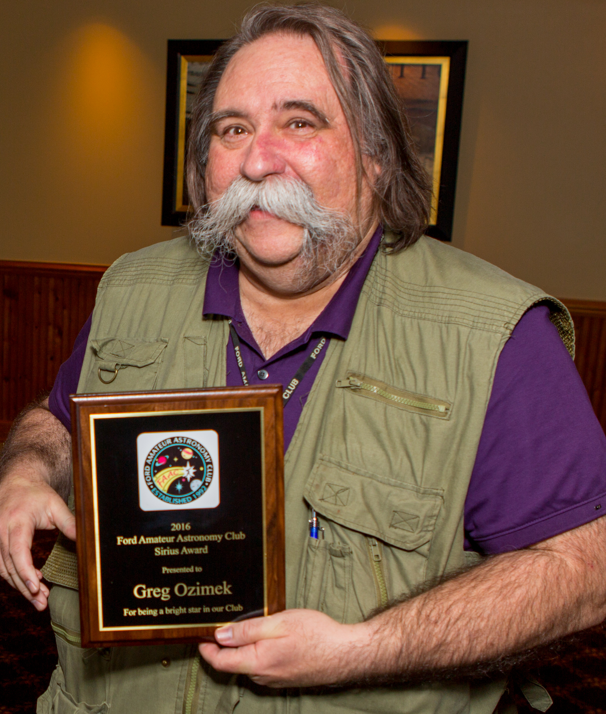 Greg Ozimek Winner Sirius Award 2016